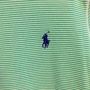 Large Green & White striped Ralph Lauren Polo Tee